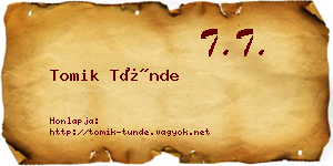 Tomik Tünde névjegykártya
